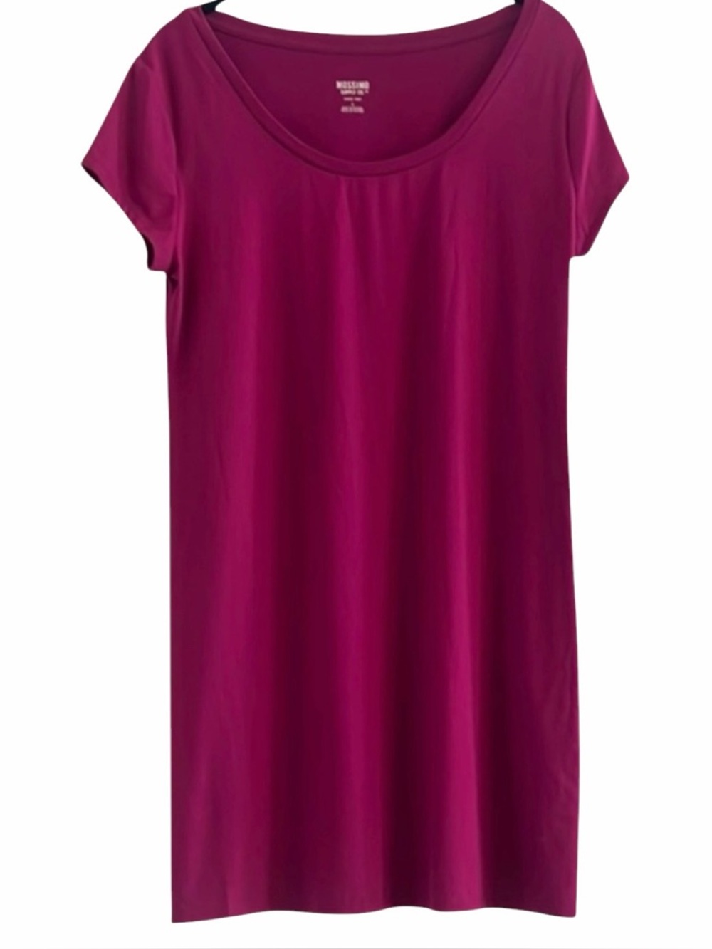 Mossimo Magenta Pink Short Sleeve Scoop Neck Mini T Shirt Dress L